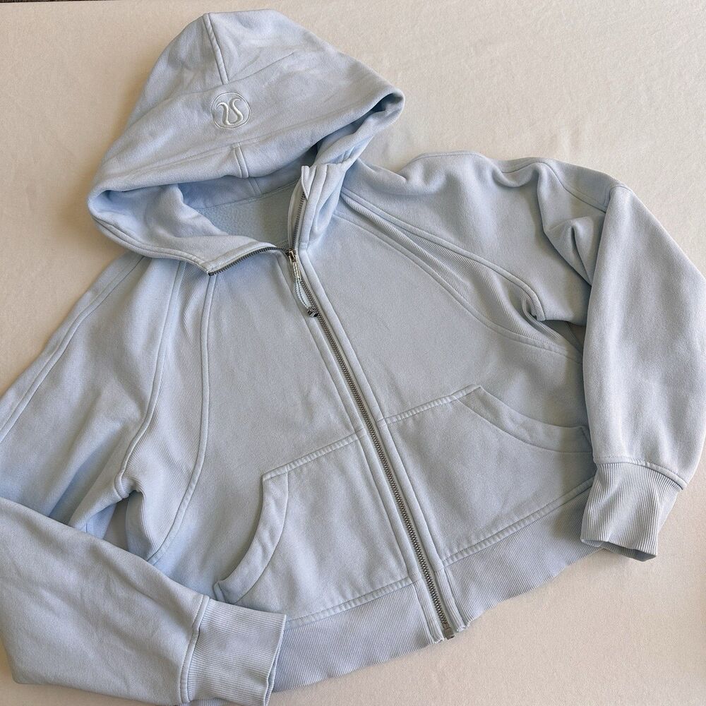 Lululemon Scuba Silver Blue Oversized Full-Zip Hoodie Jacket Size XS/S